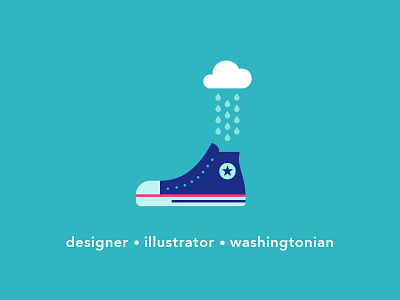 Washingtonian cloud converse design illustration illustrator pnw rain seattle shoe turquoise