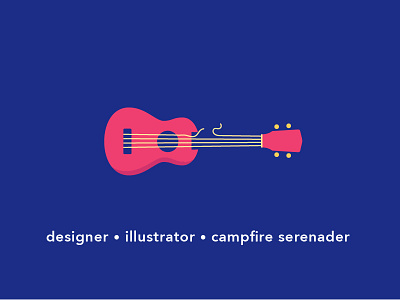 Campfire Serenader blue campfire design guitar illustration illustrator music song string ukulele