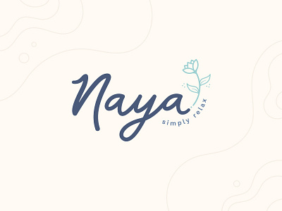 Naya branding design flower flower logo fluid illustrator logo logo design logo type relax script soft typogaphy