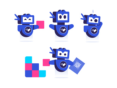 Meet Vee blueprint build character character design confused emotion emotions excited illustration illustrator robot robots v