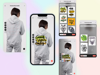 Merchandise Design App branding design hoodie merchandise mobile app t shirt ui ui ux design uiux user experience user interface ux