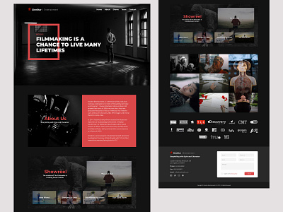 Entertainment Studio Home Page Concept branding ui ui ux design uiux website design
