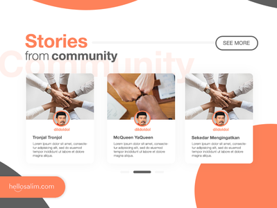 News - Community Section community dark design dribbble news orange portal section ui web webdesign