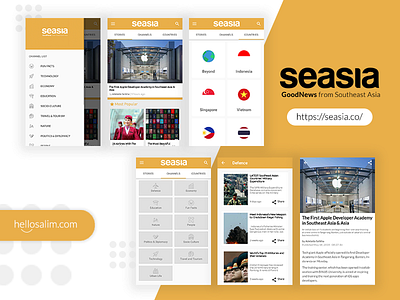 News App | Seasia.co - Good News From Southeast Asia app app design application design dribbble good news news ui