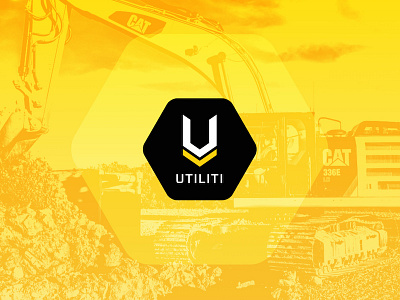 Utiliti branding construction heavy machinery logo yellow