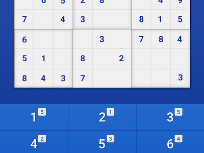 Sudoku android blue interface sudoku ui ux visual
