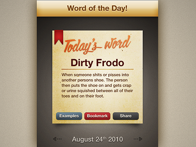 Word of the Day interface iphone ui
