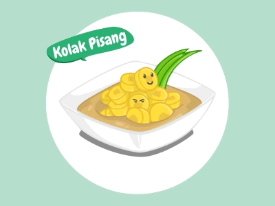 Kolak Pisang 2d after animation dessert effect food indonesian traditional