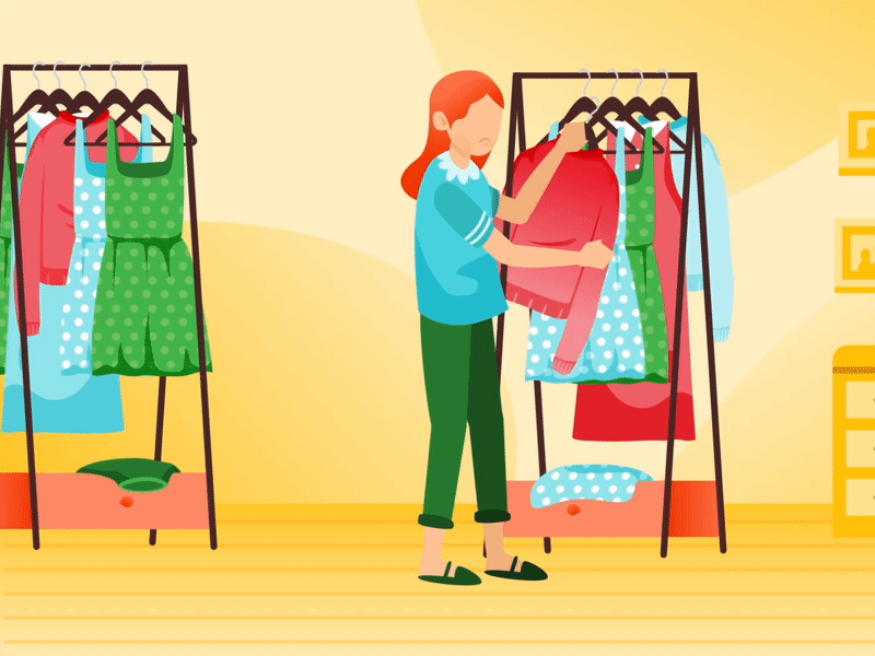 Tidy Up The Clothes 2d after effect animation motion graphic