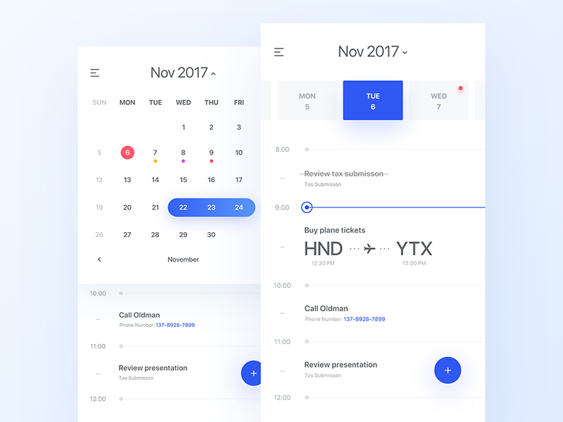 Calendar App by Adamsay on Dribbble