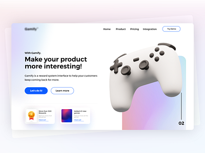 Gamify - Gamification solution landing page api design gamer games games app gamestore gamification gamified landing ui uiux userinterface ux vibrant vivid webdesign website