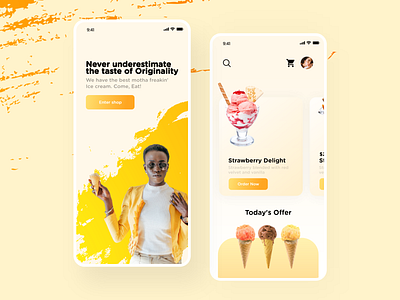 Verizon Ice cream ordering app artistic best shot color color pellete desert food order icecream illustration mobile mobile app sweets ui ui design uidesign uiux userexperience ux