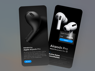 Apple AirPods product UI airpods android apple best shot color pallete colors design ecommerce gradient ios product page ui userexperience userinterface ux