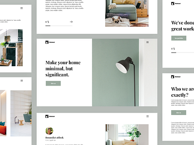 Home furniture landing pages UI