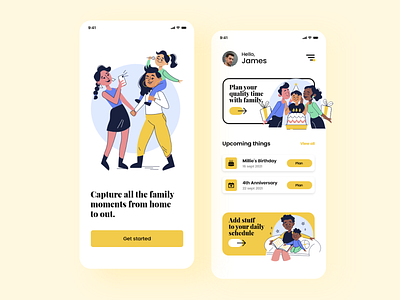 Family plan app design interface app design appdesign best shot calender clean app clean ui color pallete colors family home app new shot planner scheduler ui ui ux ux