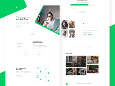 Femlance- A workplace for Independent women! freelance jobs landing page landingpage minimalism services ui uiux userinterface ux webdesign website