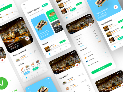 Sushi-Food ordering Application android app application design food ios minimalism mobile restaurant ui uiux userexperience userinterface ux