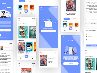 E-Book Market Application android app appdesign application books bookshop bookstore design ios minimalism mobile reading ui uiux userexperience userinterface ux