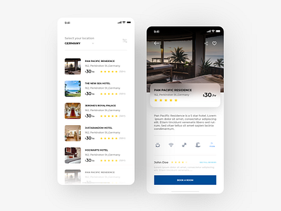 Hotel Booking Application android app appdesign application booking design hotel hotel booking ios minimalism mobile ticket typography ui uiux userexperience userinterface ux