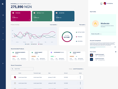 Investment Dashboard dashboard investment securities uidesign uiux