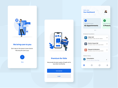 Doctor-On-Demand Mobile App dashboard doctor app hospital app mobile ui uiux