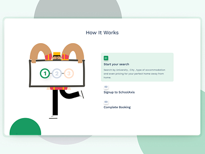 How it works illustration landing page ui website design