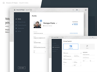 House Of Hope website admin panel design donate ui ux website