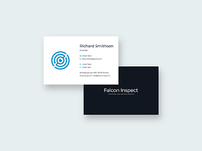 Falcon inspect Business Card branding business card development grid system logo logo gram logo grid software stationery website