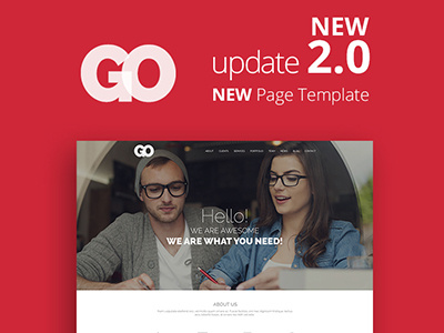 GO Update 2.0 New Page agency bootstrap business corporate creative master multipurpose parallax portfolio sass webdesign website