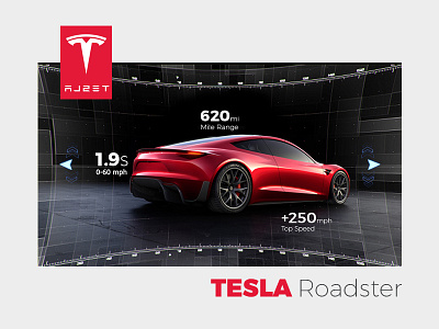 Tesla Roadster car design game hud interface mobile modelx redesign tesla ui ux web