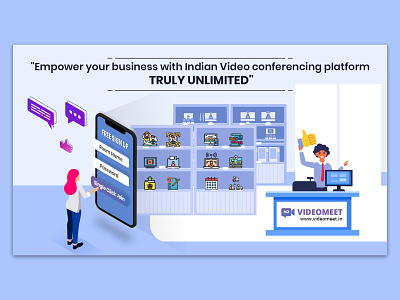 VideoMeet Conferencing App branding design