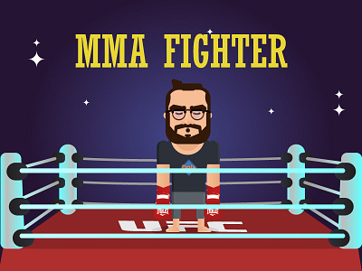 MMA Fighter boxing character design illustration kick mma