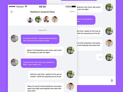 Messenger App app chat conversation design flat ios minimal ui user experience user interface ux
