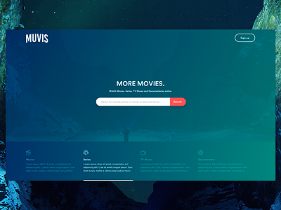 Movie Landingpage design flat landingpage minimal movie simple stream ui user experience user interface ux web