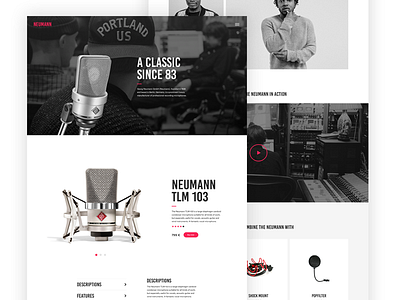 Neumann Product Page brand clean design flat minimal productpage simple ui user experience user interface ux web