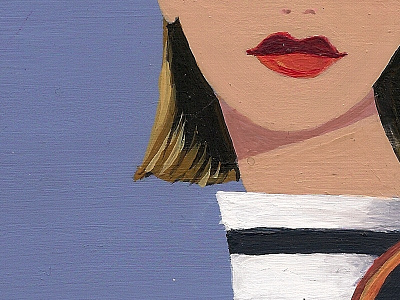 Illustration girl beauty blue girl hair lips painting skin stripes