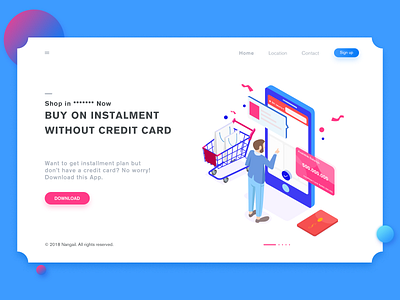 Company official website design 2.5d apply card credit card design icon illustration illustrator isometric online shopping phone ui website