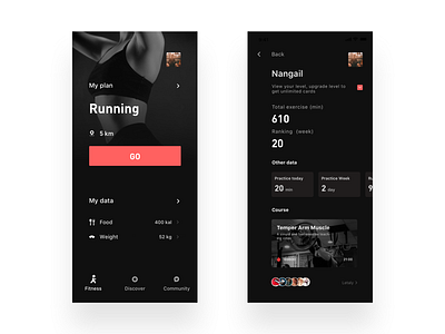 Fitness App design fitness fitness app run ui