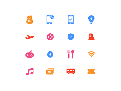 Service icon air ticket bus cash loan coupon data package design electricity fee food game hotel icon loan movie ticket music phone bill service ui vector water fee wifi