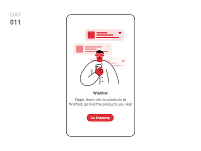 011-Wishlist Page design guide page illustration like onboarding online shopping people product products ui wishlist