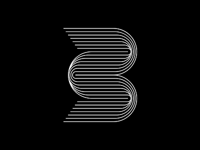 B b black brand design letter lettering lines logo logodesign minimal type