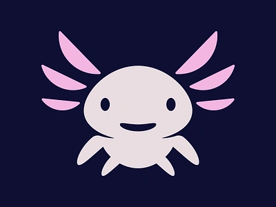 Axolotl animal axolotl black fish icon logo mark minimal water