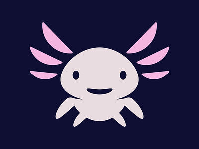 Axolotl animal axolotl black fish icon logo mark minimal water