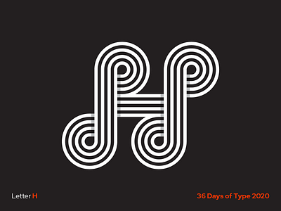 H 36daysoftype black circle geometry h illustration letter lettering line linear logo mark white