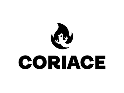 Coriace animal fire flame leather logo mark negative negativespace salamander space