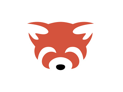 Red panda animal brand color design icon logo mark minimal panda red panda