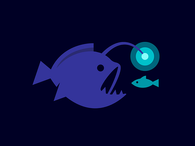 Angler Fish angler animal design fish geometric illustration light logo