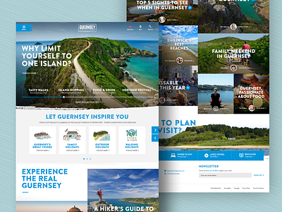 Concept design for Guernsey tourism (full page) beach concept creative design holiday leisure sea sun tourism travel ui uiux uiuxdesign visual webdesign