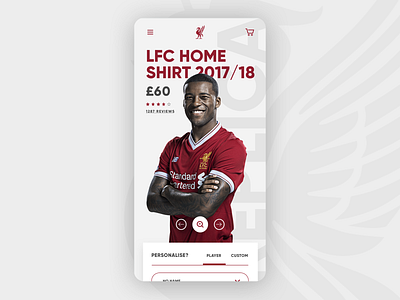 Liverpool FC - eCommerce Mobile Concept concept concept design creative design ecommerce ecommerce design football soccer ui uidesign uiux webdesign