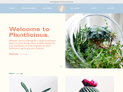 Landing page for Plant Shop 2/2